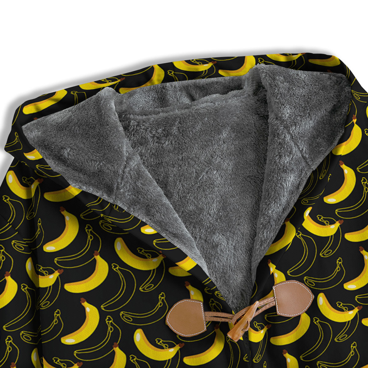 Banana Black Cartoon Print Pattern Men's Windbreaker Jacket-grizzshop