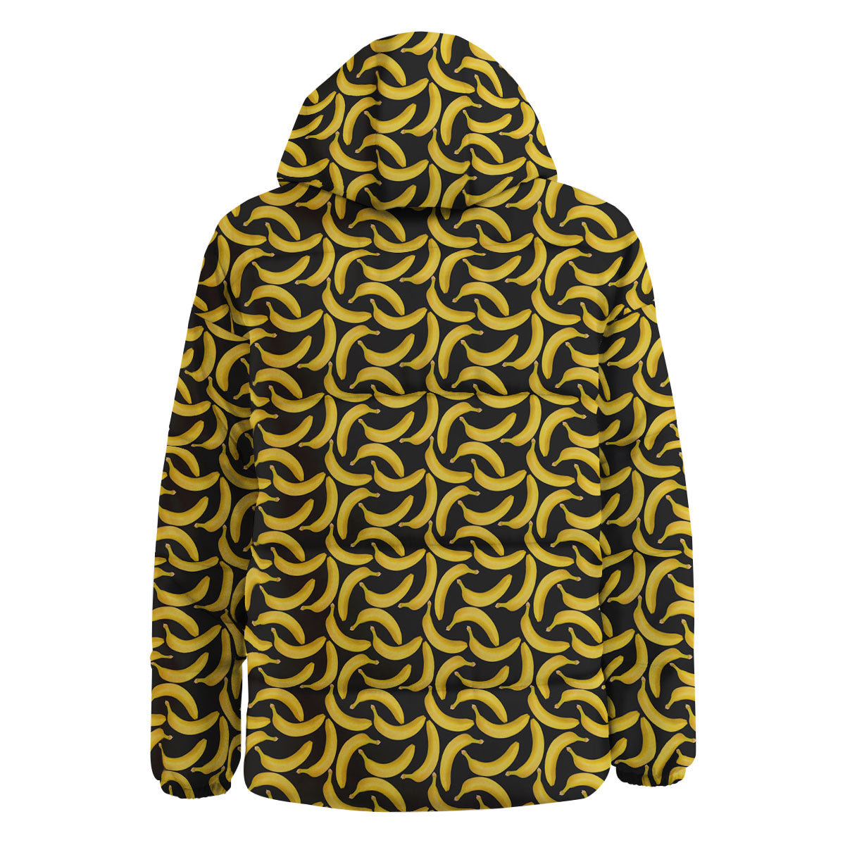 Banana Black Print Pattern Down Jacket-grizzshop