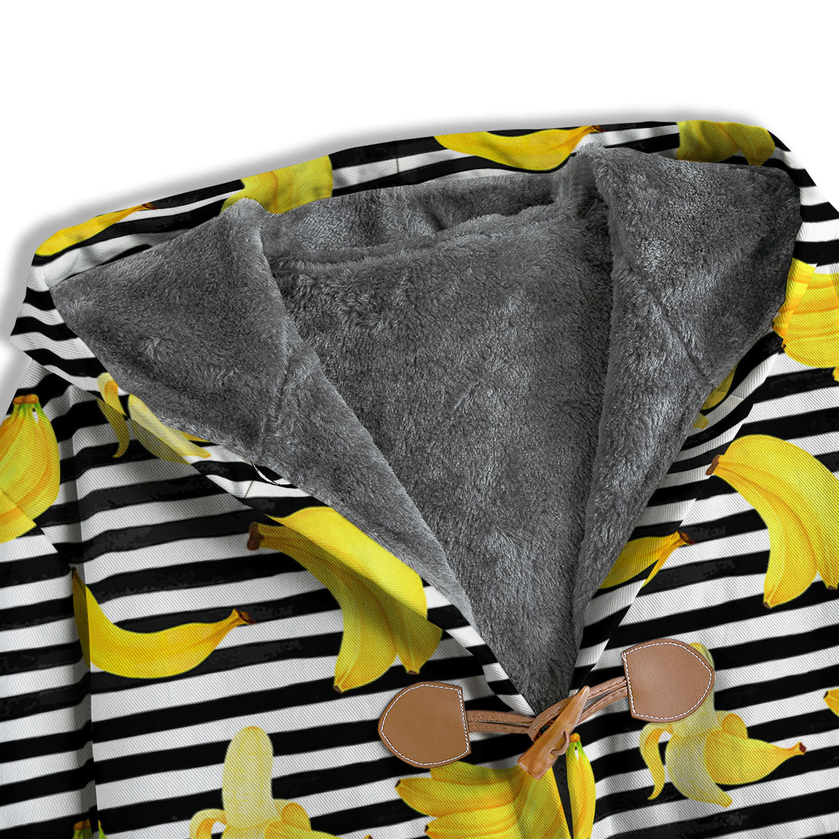 Banana Black Striped Print Pattern Men's Windbreaker Jacket-grizzshop