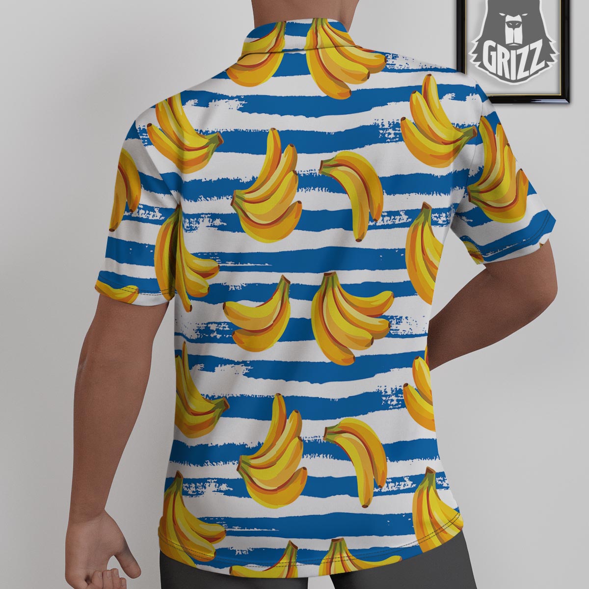 Banana Blue And White Striped Print Pattern Untucked Shirts-grizzshop