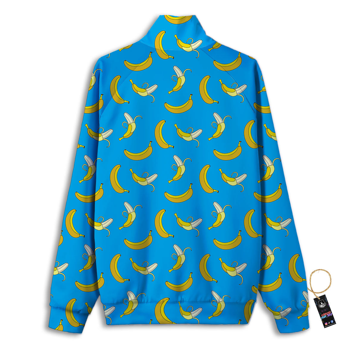 Banana Blue Print Pattern Track Jacket-grizzshop