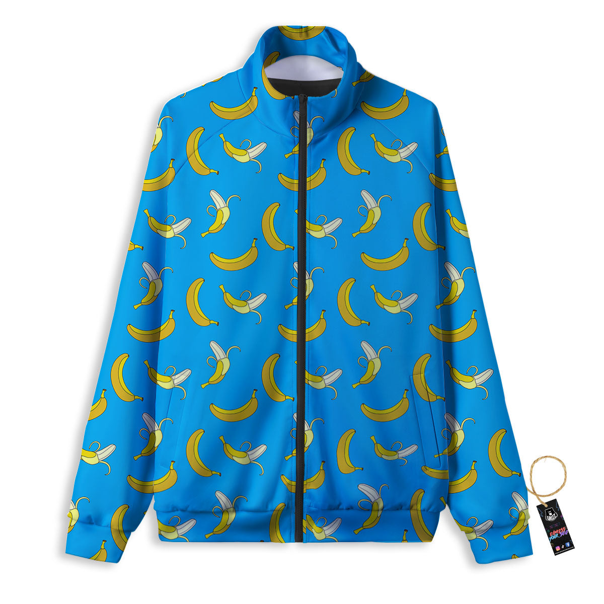 Banana Blue Print Pattern Track Jacket-grizzshop