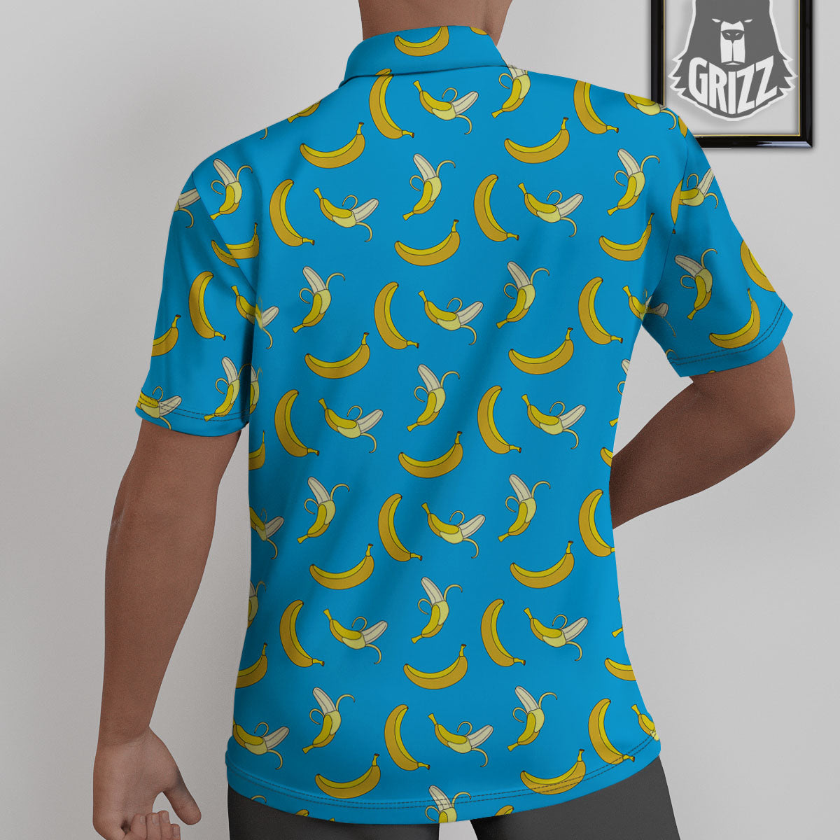 Banana Blue Print Pattern Untucked Shirts-grizzshop
