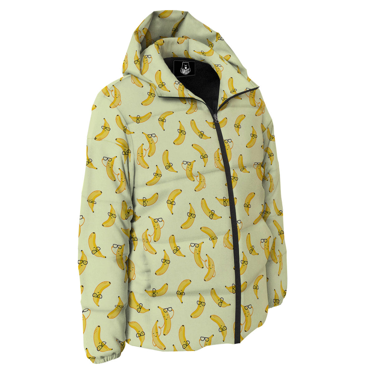 Banana Cute Print Pattern Down Jacket-grizzshop