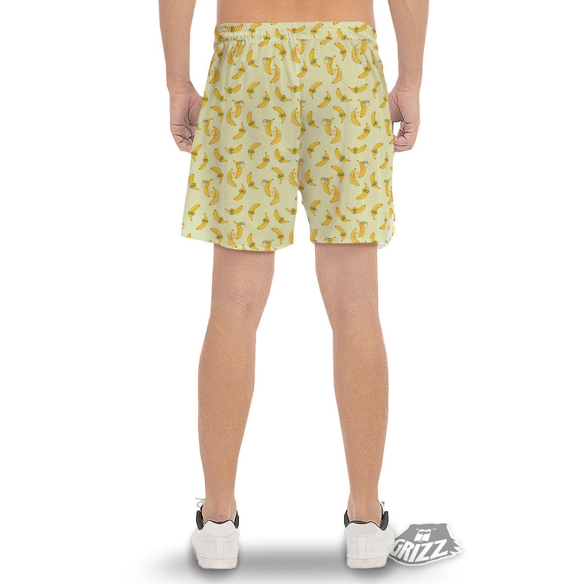 Banana Cute Print Pattern Men's Gym Shorts-grizzshop
