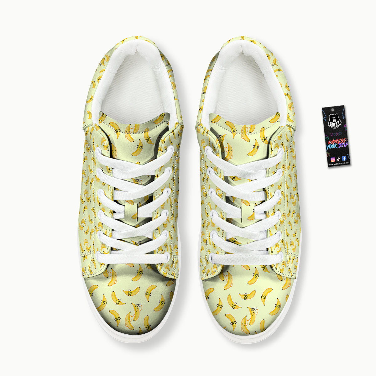 Banana Cute Print Pattern Platform Shoes-grizzshop