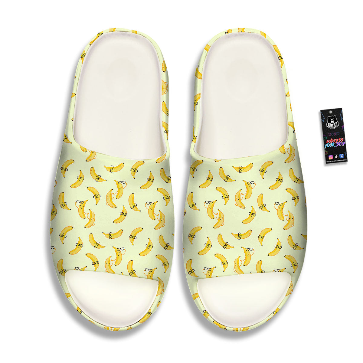 Banana Cute Print Pattern Sandals-grizzshop