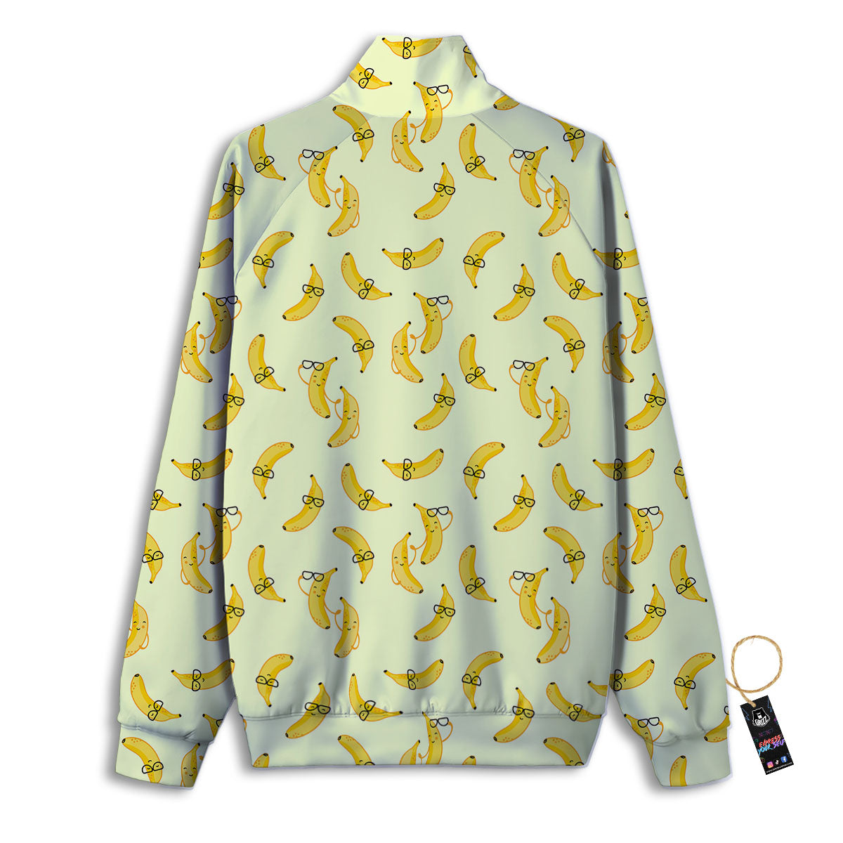 Banana Cute Print Pattern Track Jacket-grizzshop