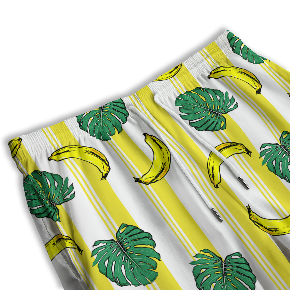 Banana Geometric Yellow Print Pattern Men's Athletic Shorts