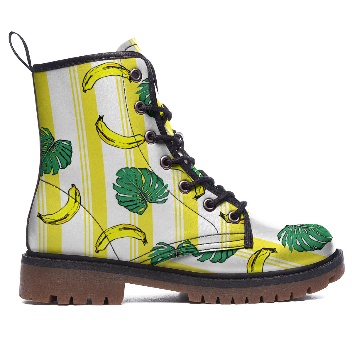 Banana Geometric Yellow Print Pattern Work Boots-grizzshop