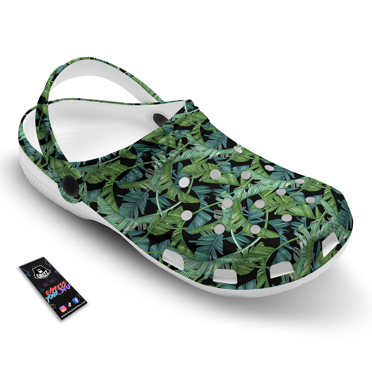 Banana Leaf Print Pattern Clog-grizzshop