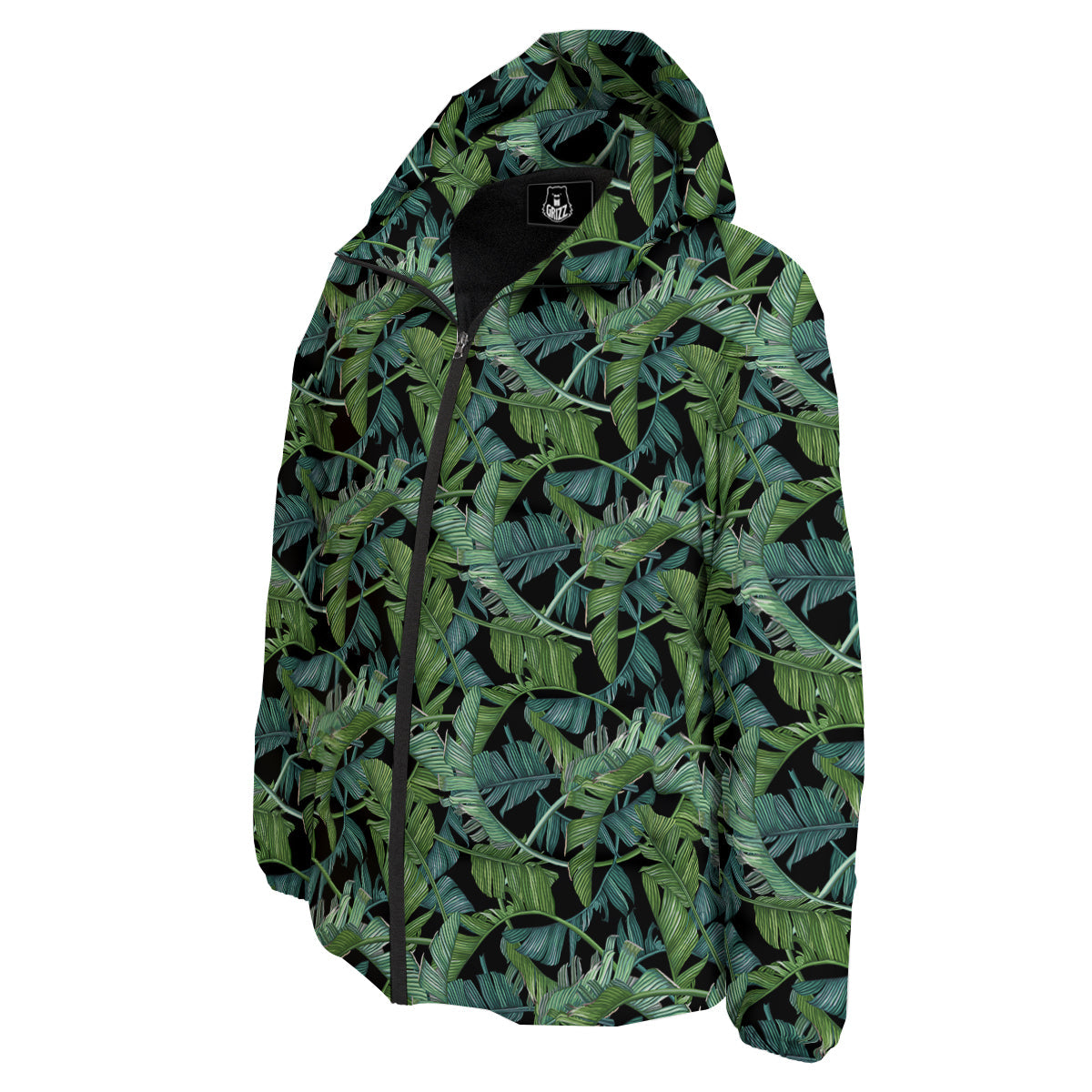 Banana Leaf Print Pattern Down Jacket-grizzshop