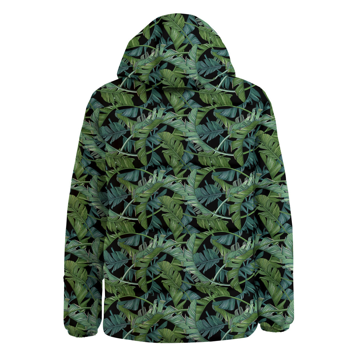 Banana Leaf Print Pattern Down Jacket-grizzshop
