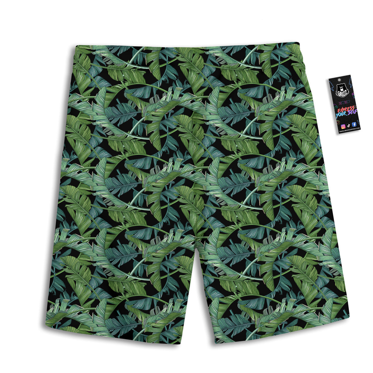 Banana Leaf Print Pattern Men's Athletic Shorts