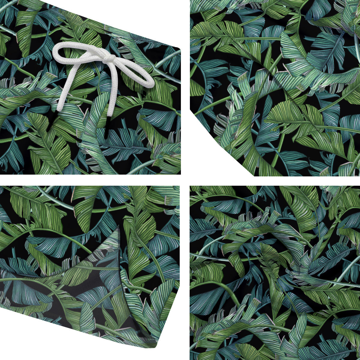 Banana Leaf Print Pattern Men's Running Shorts-grizzshop