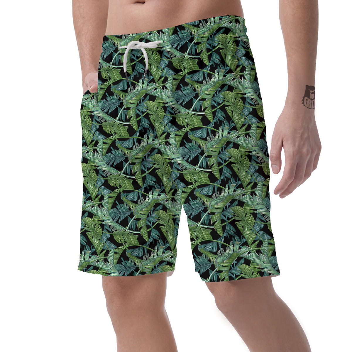 Banana Leaf Print Pattern Men's Shorts-grizzshop
