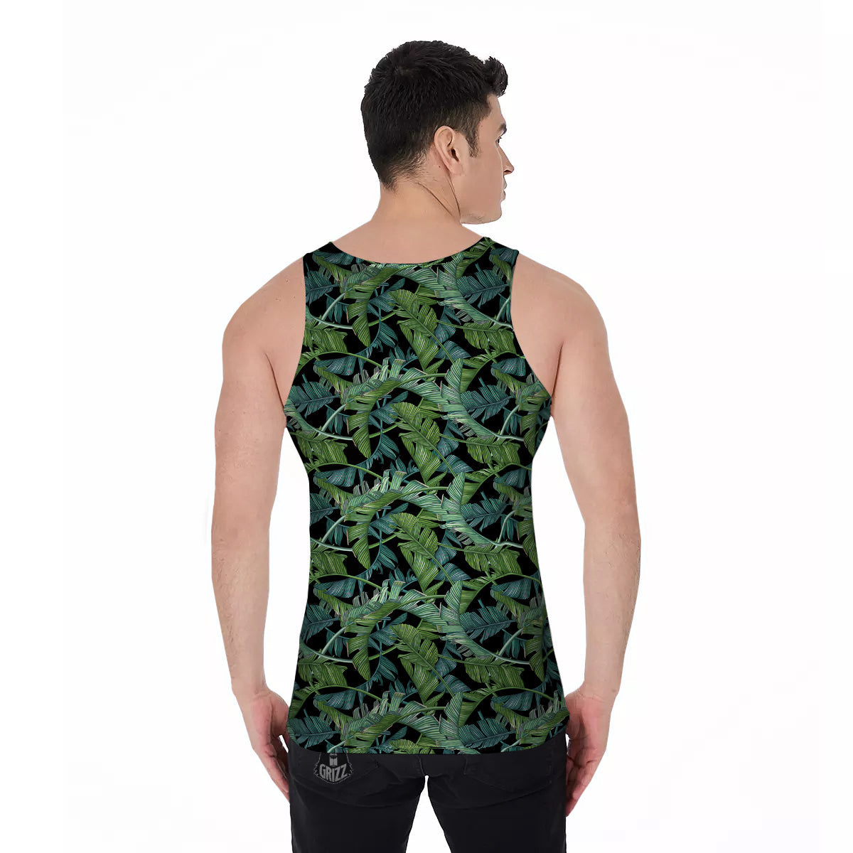 Banana Leaf Print Pattern Men's Tank Top-grizzshop