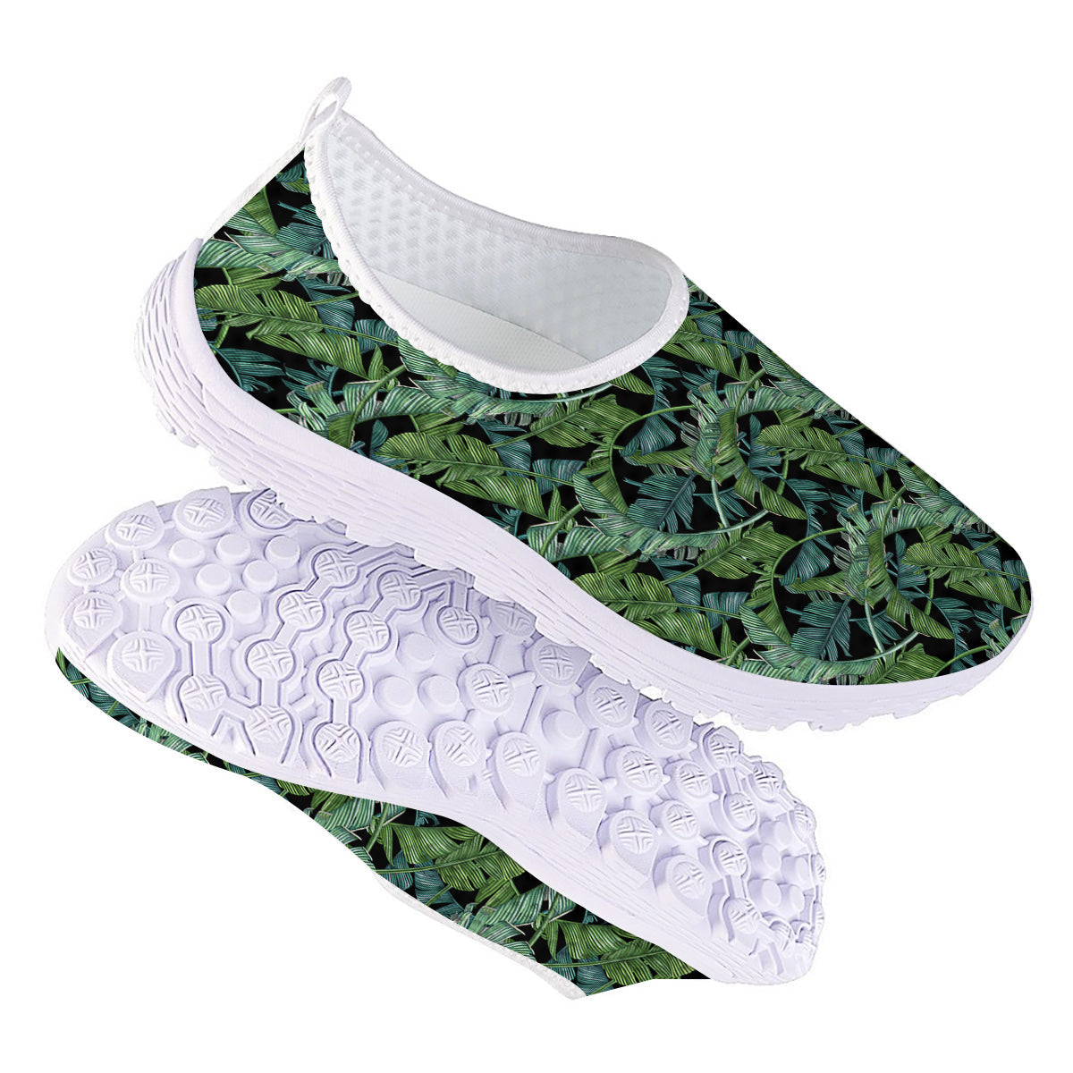 Banana Leaf Print Pattern Nurse Shoes-grizzshop