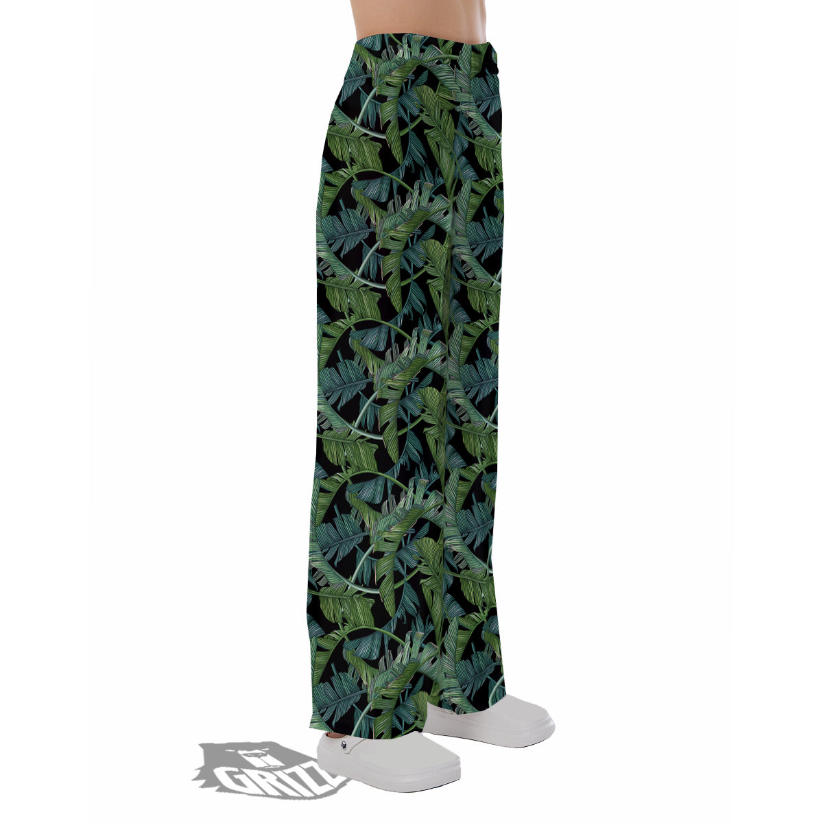 Banana Leaf Print Pattern Pajama Pants-grizzshop