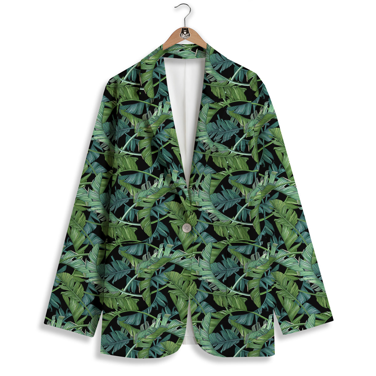 Banana Leaf Print Pattern Women's Blazer-grizzshop
