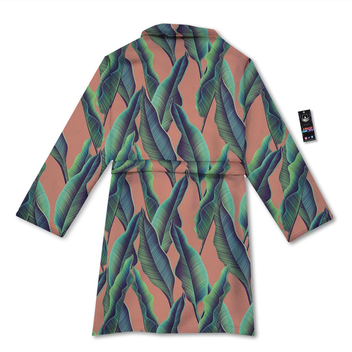 Banana Leaf Tropical Print Pattern Bathrobe-grizzshop