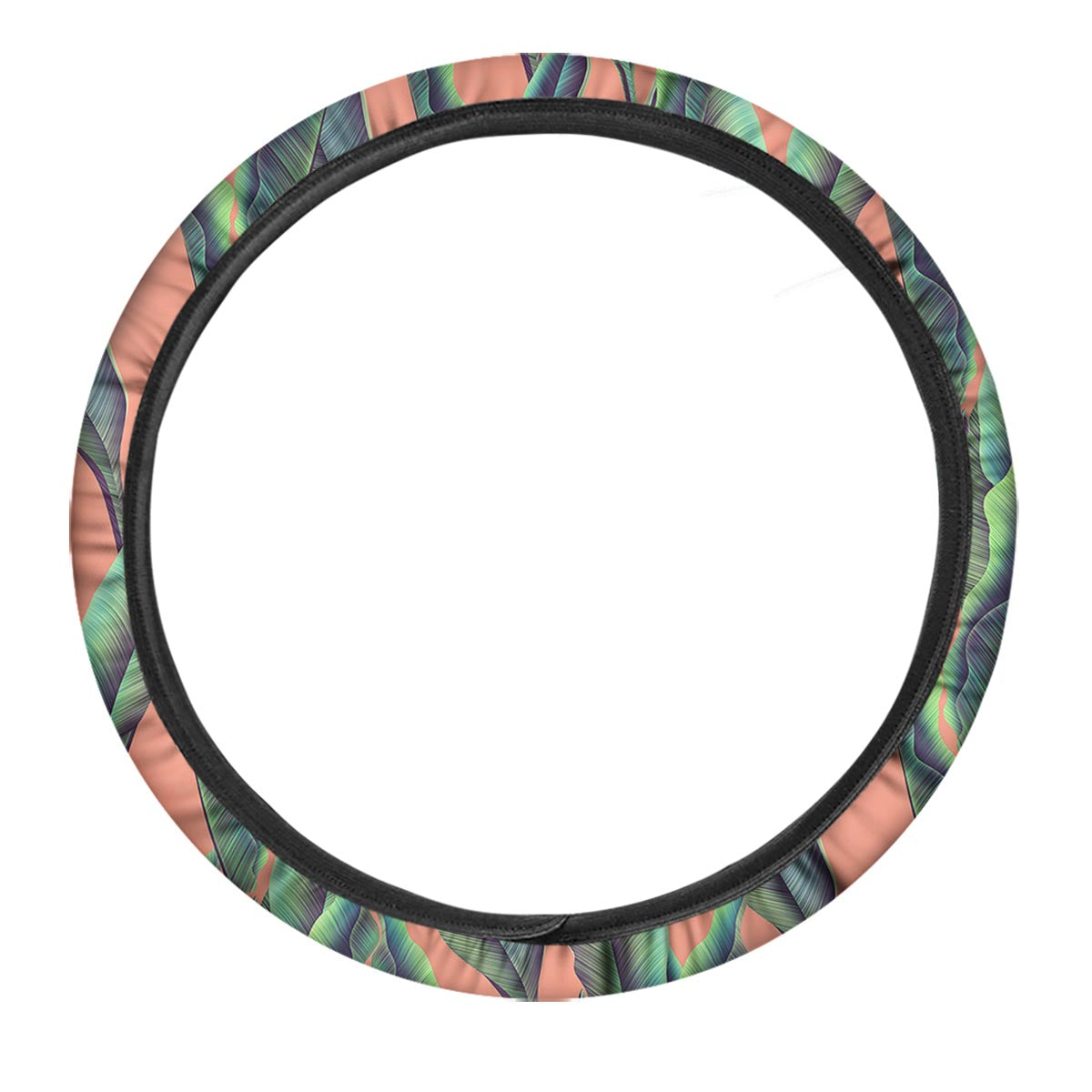 Banana Leaf Tropical Print Pattern Car Steering Wheel Cover-grizzshop