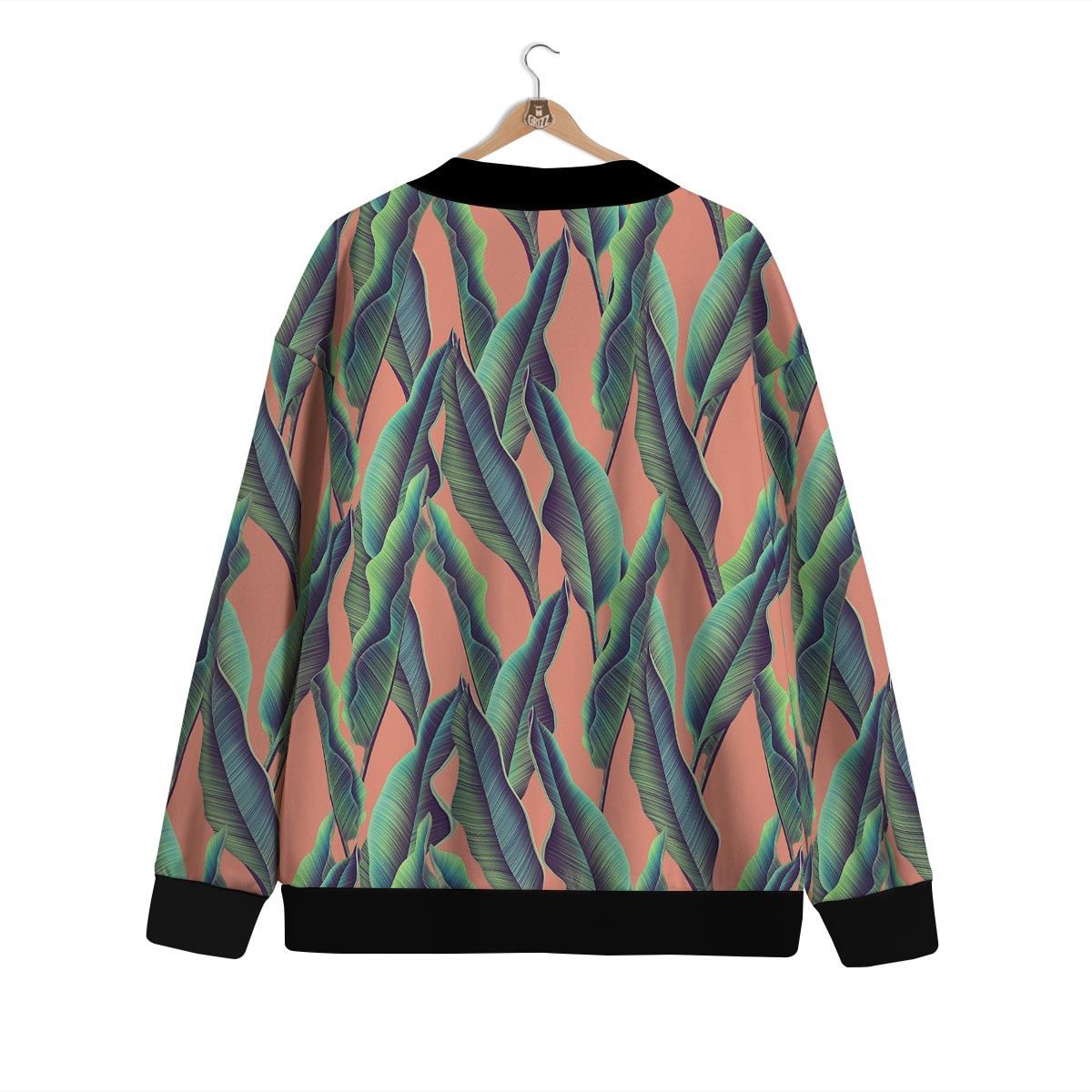 Banana Leaf Tropical Print Pattern Cardigan-grizzshop