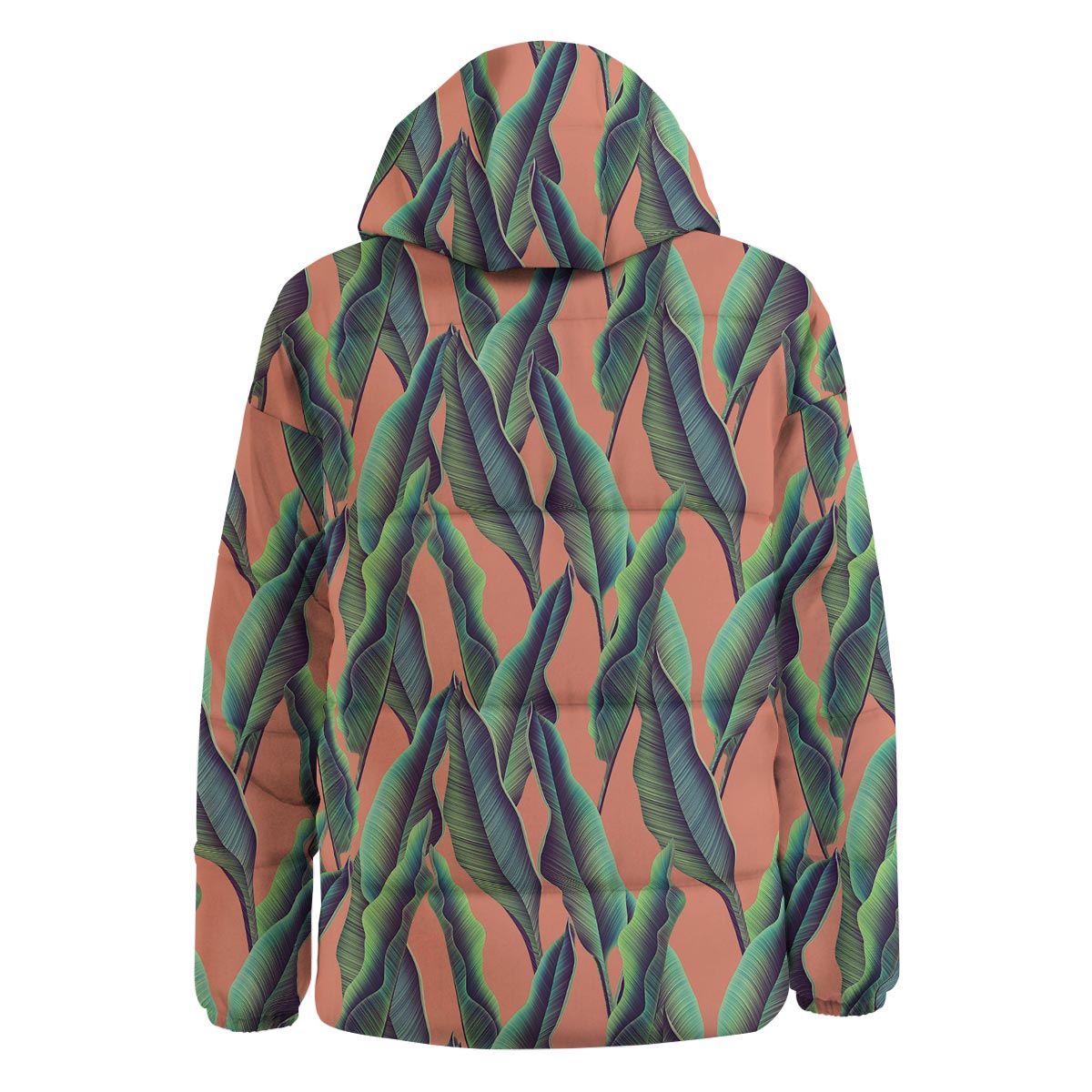 Banana Leaf Tropical Print Pattern Down Jacket-grizzshop