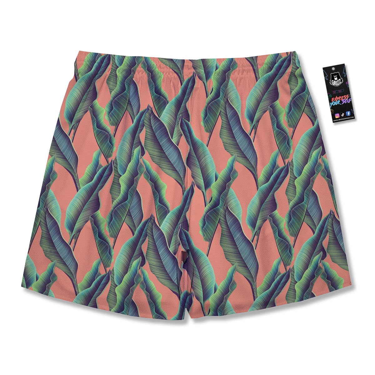 Banana Leaf Tropical Print Pattern Men's Running Shorts-grizzshop