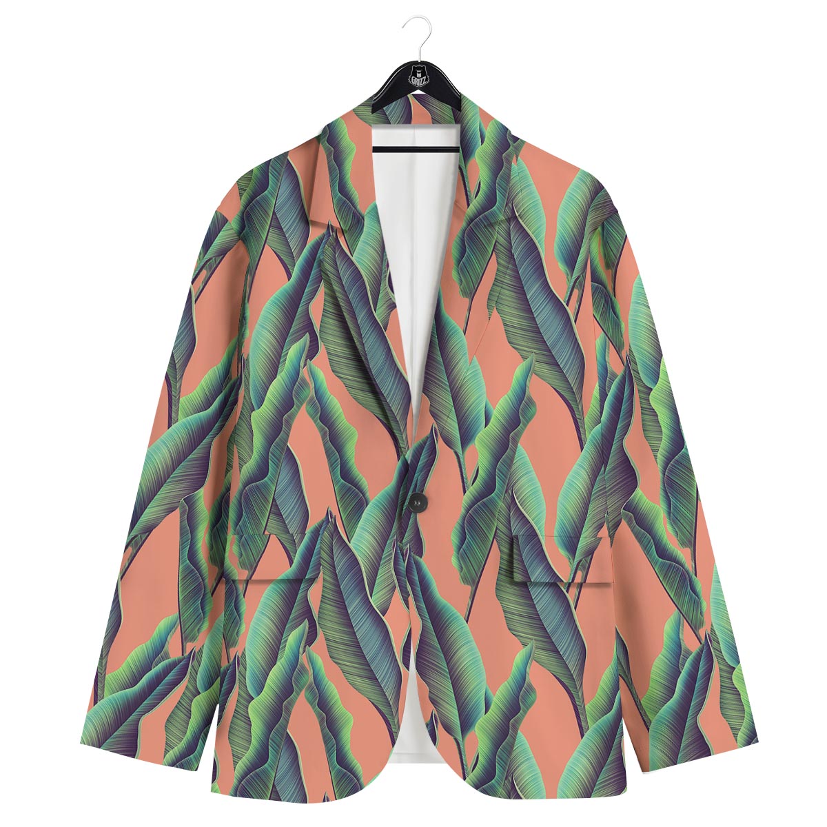 Banana Leaf Tropical Print Pattern Men's Sport Coat-grizzshop