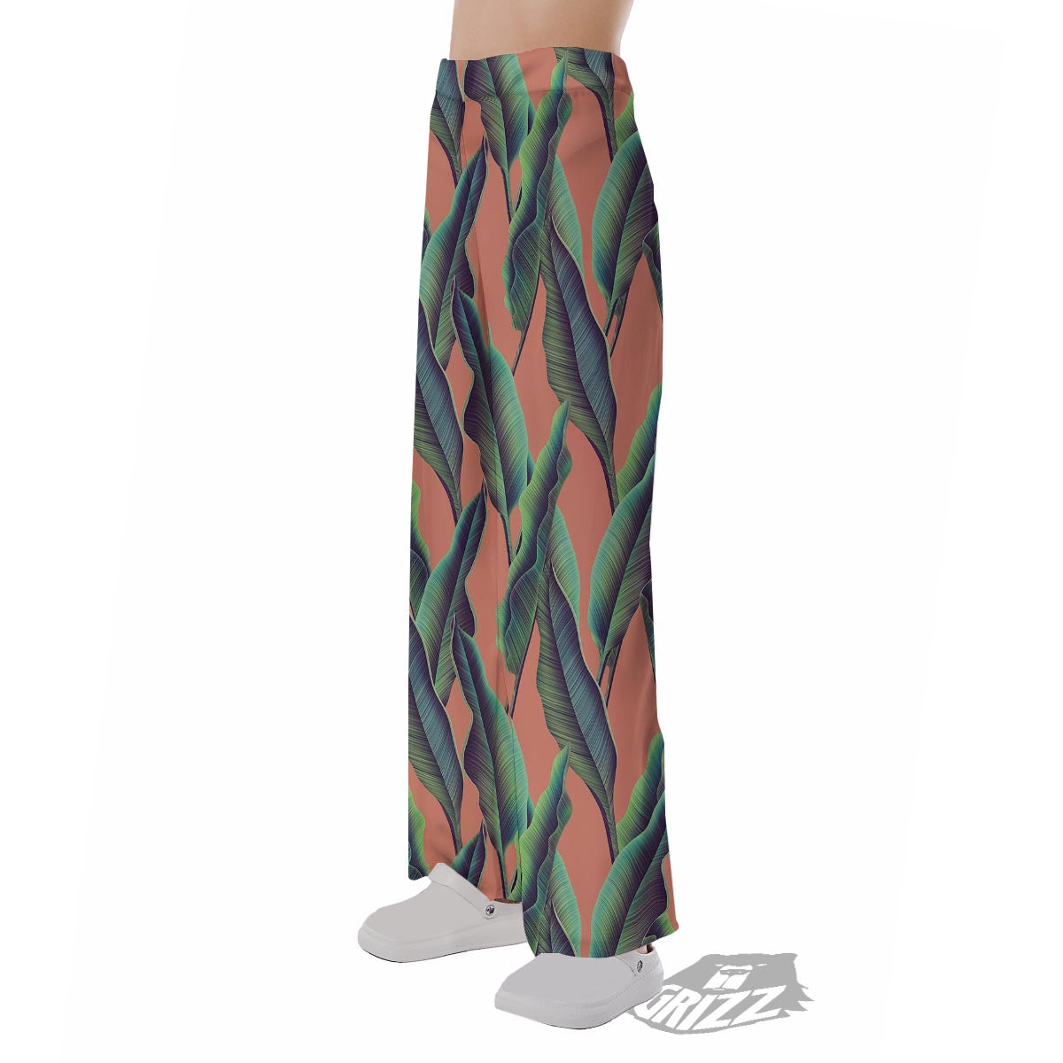 Banana Leaf Tropical Print Pattern Pajama Pants-grizzshop