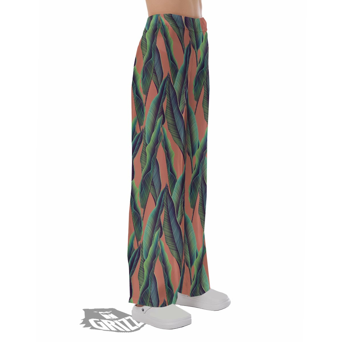 Banana Leaf Tropical Print Pattern Pajama Pants-grizzshop