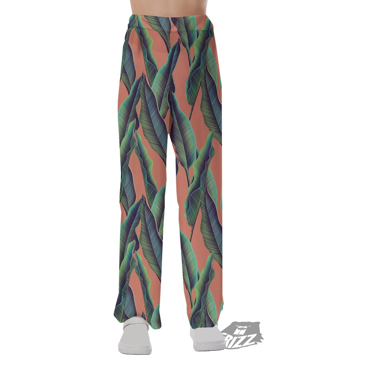Banana Leaf Tropical Print Pattern Pajama Pants-grizzshop