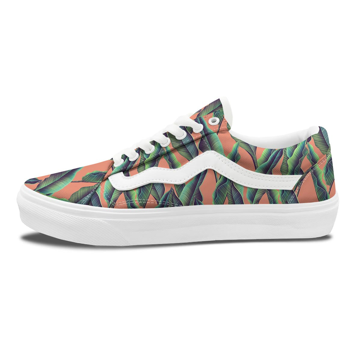 Banana Leaf Tropical Print Pattern Skate Shoes-grizzshop