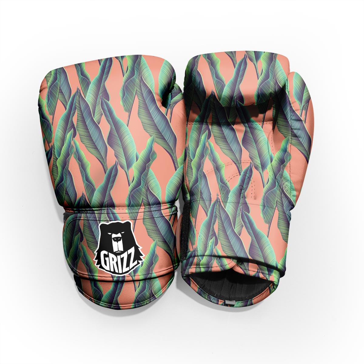 Banana Leaf Tropical Print Pattern Sparring Gloves-grizzshop