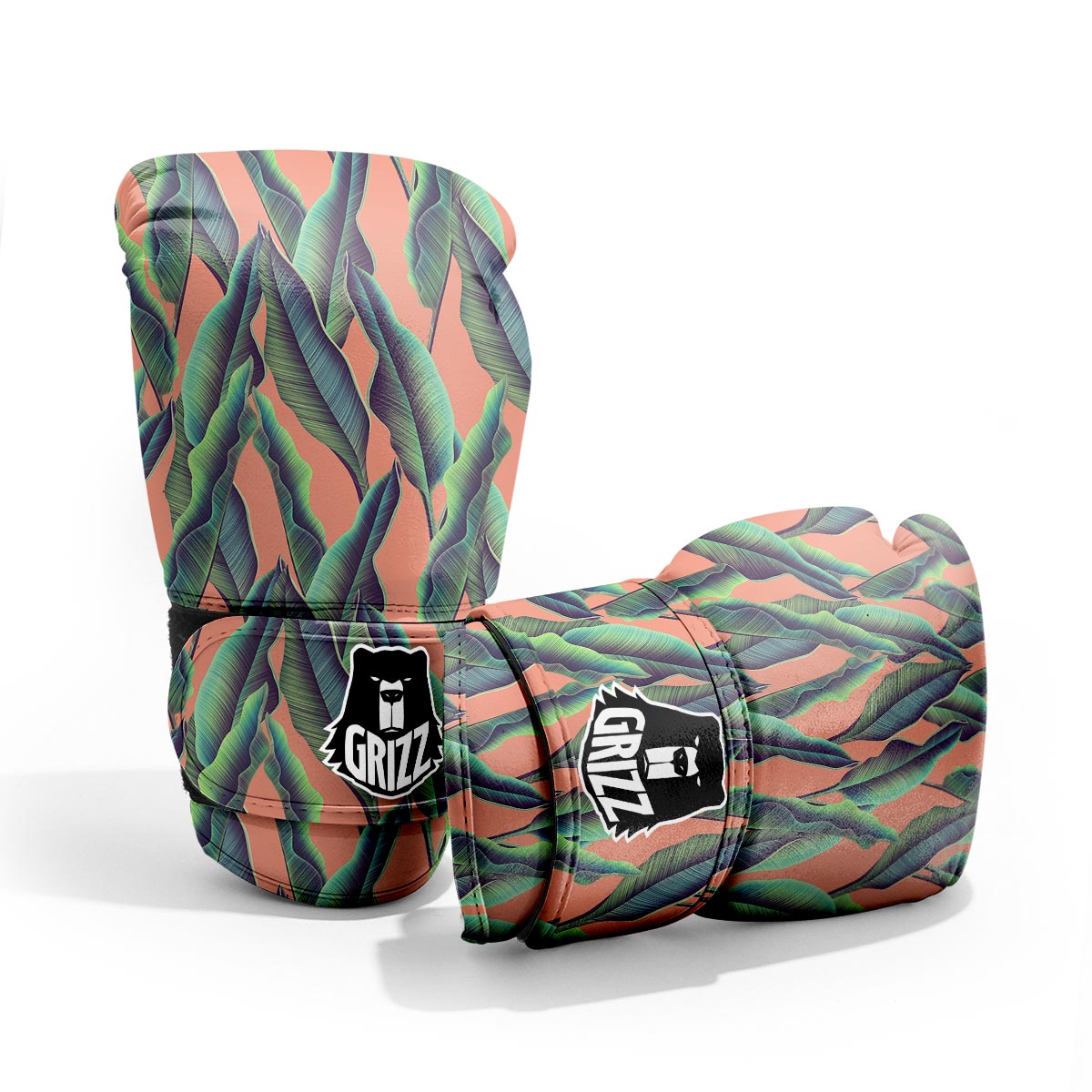 Banana Leaf Tropical Print Pattern Sparring Gloves-grizzshop