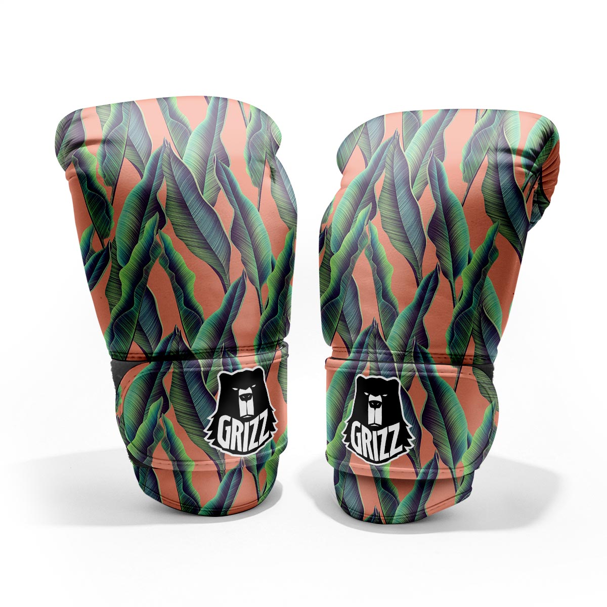 Banana Leaf Tropical Print Pattern Sparring Gloves-grizzshop