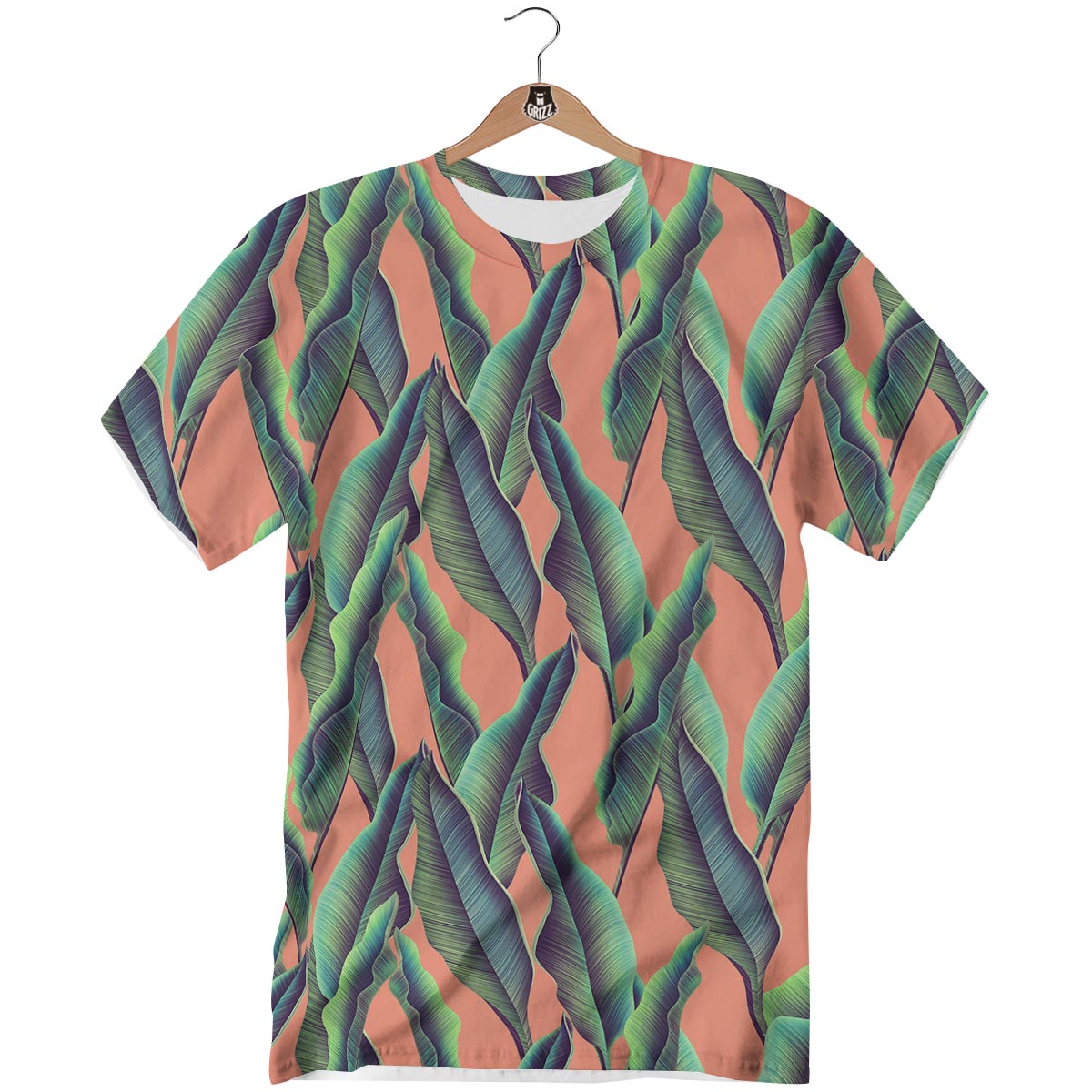 Banana Leaf Tropical Print Pattern T-Shirt-grizzshop