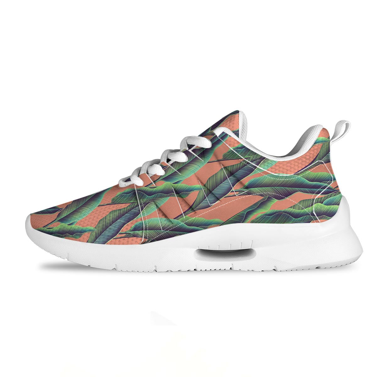 Banana Leaf Tropical Print Pattern Tennis Shoes-grizzshop