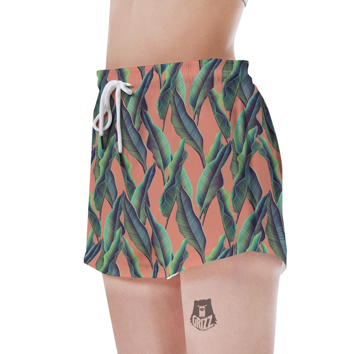 Banana Leaf Tropical Print Pattern Women's Shorts-grizzshop