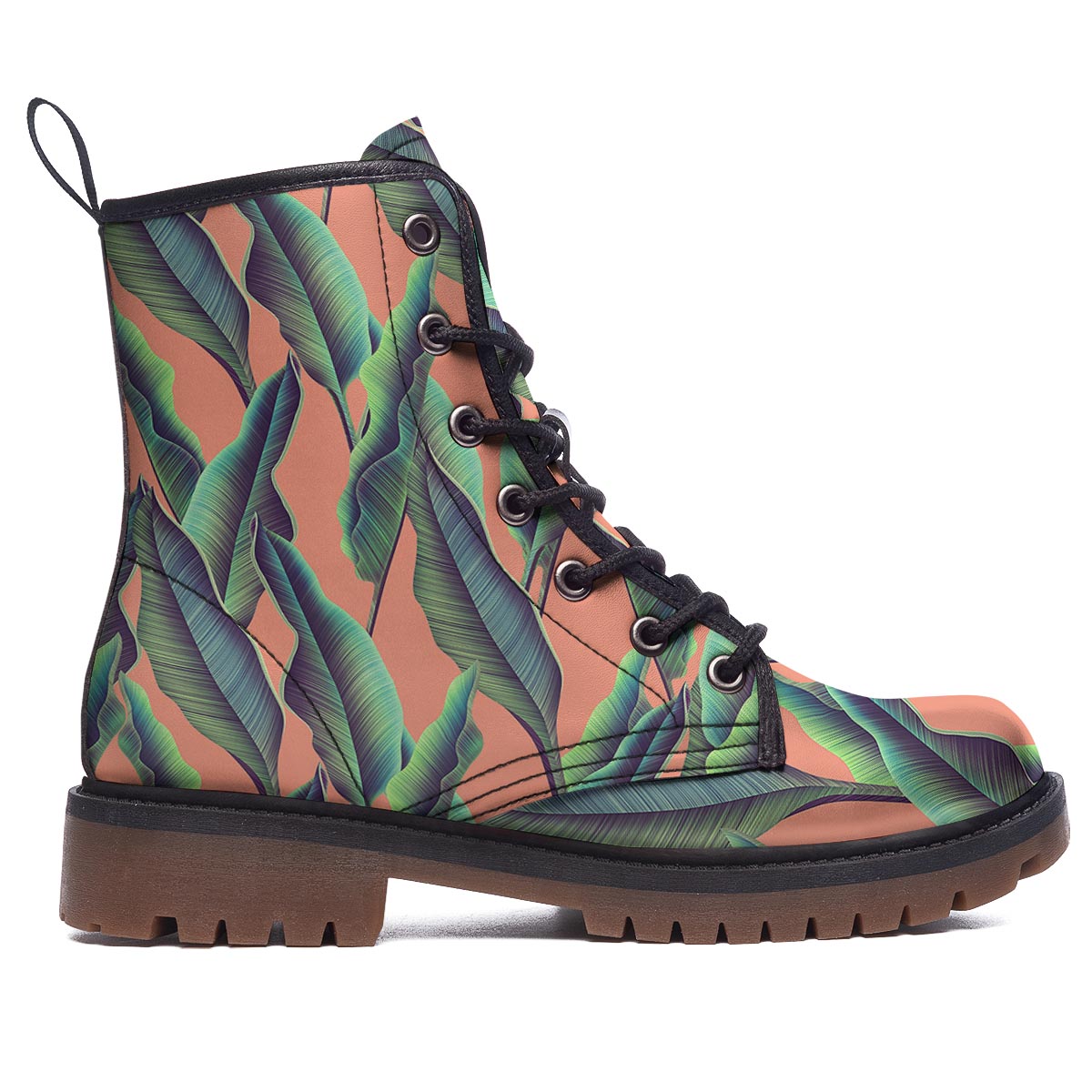 Banana Leaf Tropical Print Pattern Work Boots-grizzshop