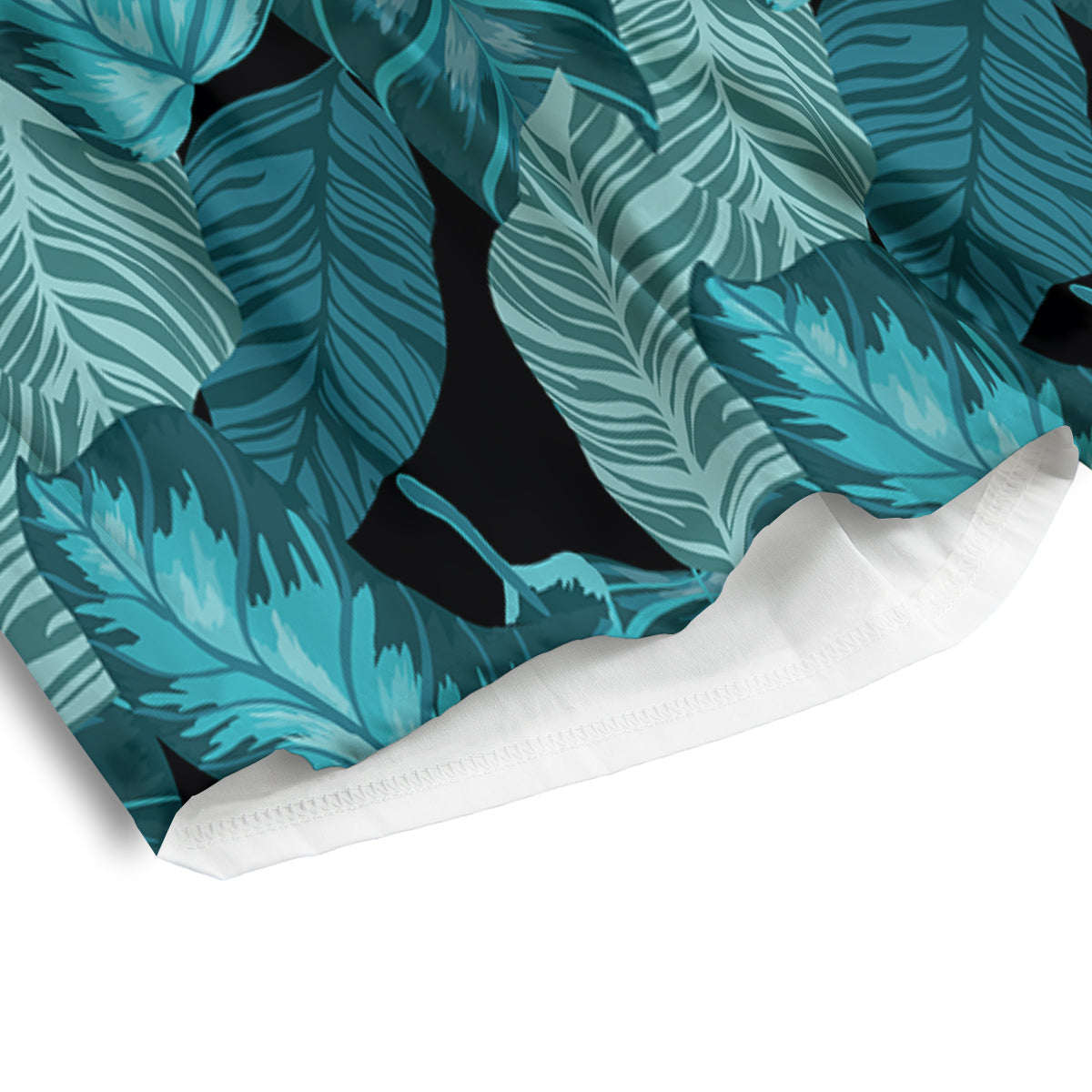 Banana Leaf Turquoise Print Pattern Men's Athletic Shorts