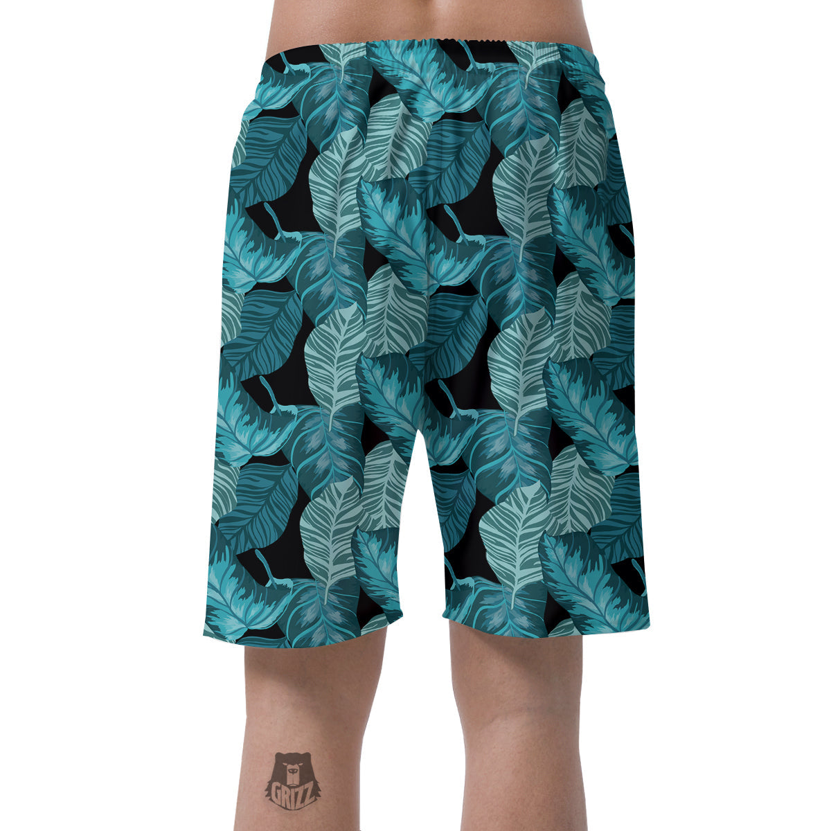 Banana Leaf Turquoise Print Pattern Men's Shorts-grizzshop