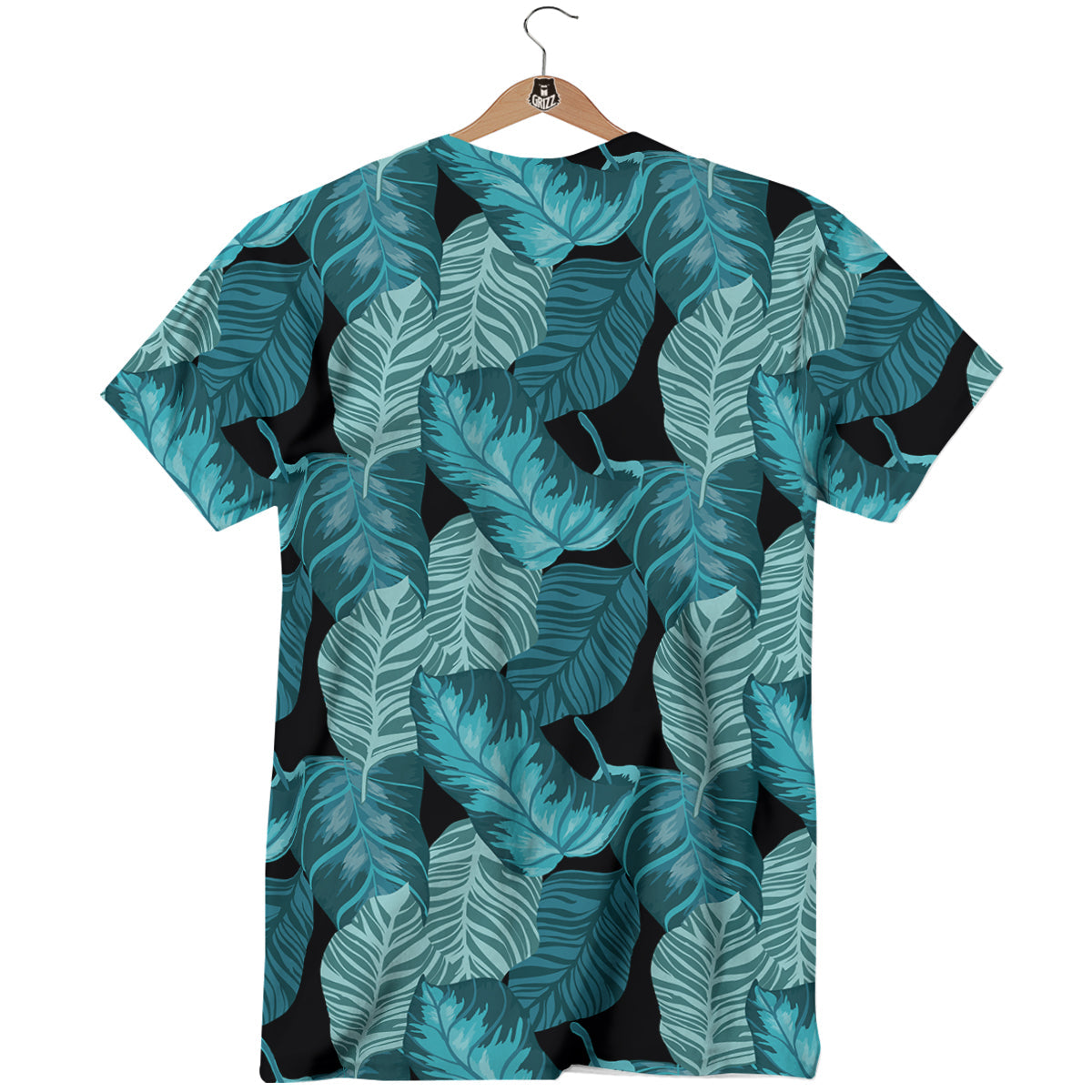 Banana Leaf Turquoise Print Pattern T-Shirt-grizzshop