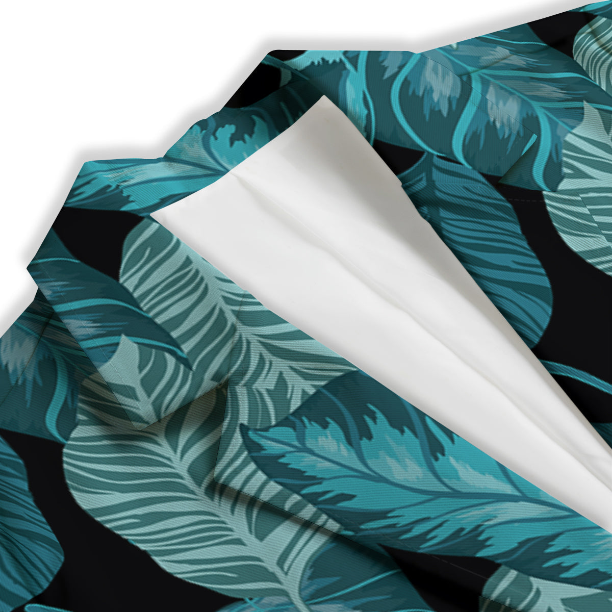 Banana Leaf Turquoise Print Pattern Women's Blazer-grizzshop