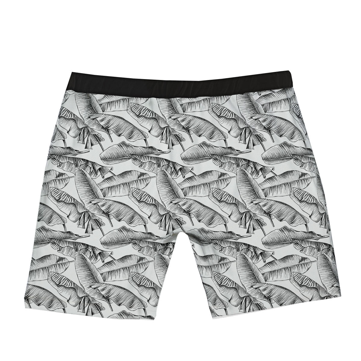 Banana Leaf White And Black Print Boxer Briefs-grizzshop