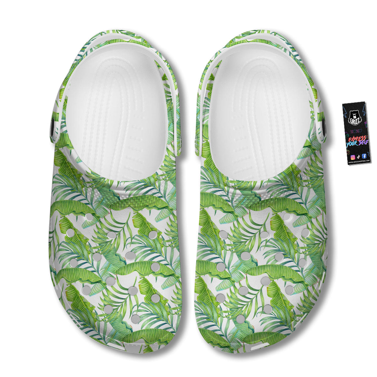 Banana Leave Palm Tree Print Pattern Clog-grizzshop