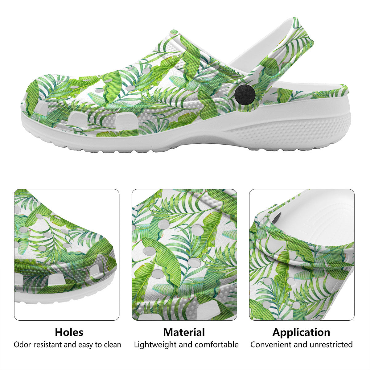 Banana Leave Palm Tree Print Pattern Clog-grizzshop