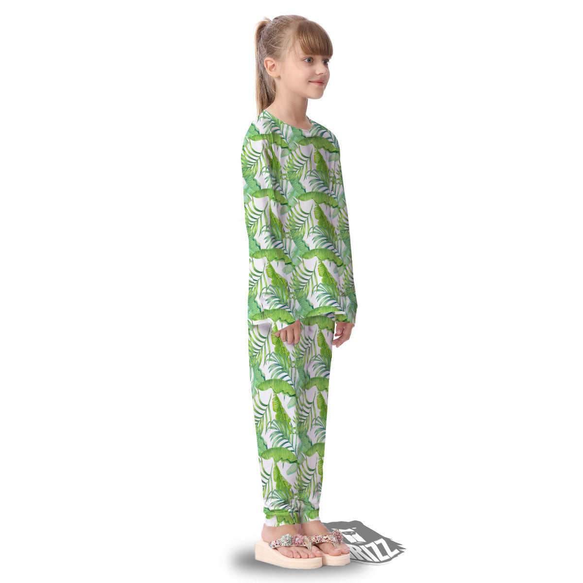 Banana Leave Palm Tree Print Pattern Kid's Pajamas-grizzshop
