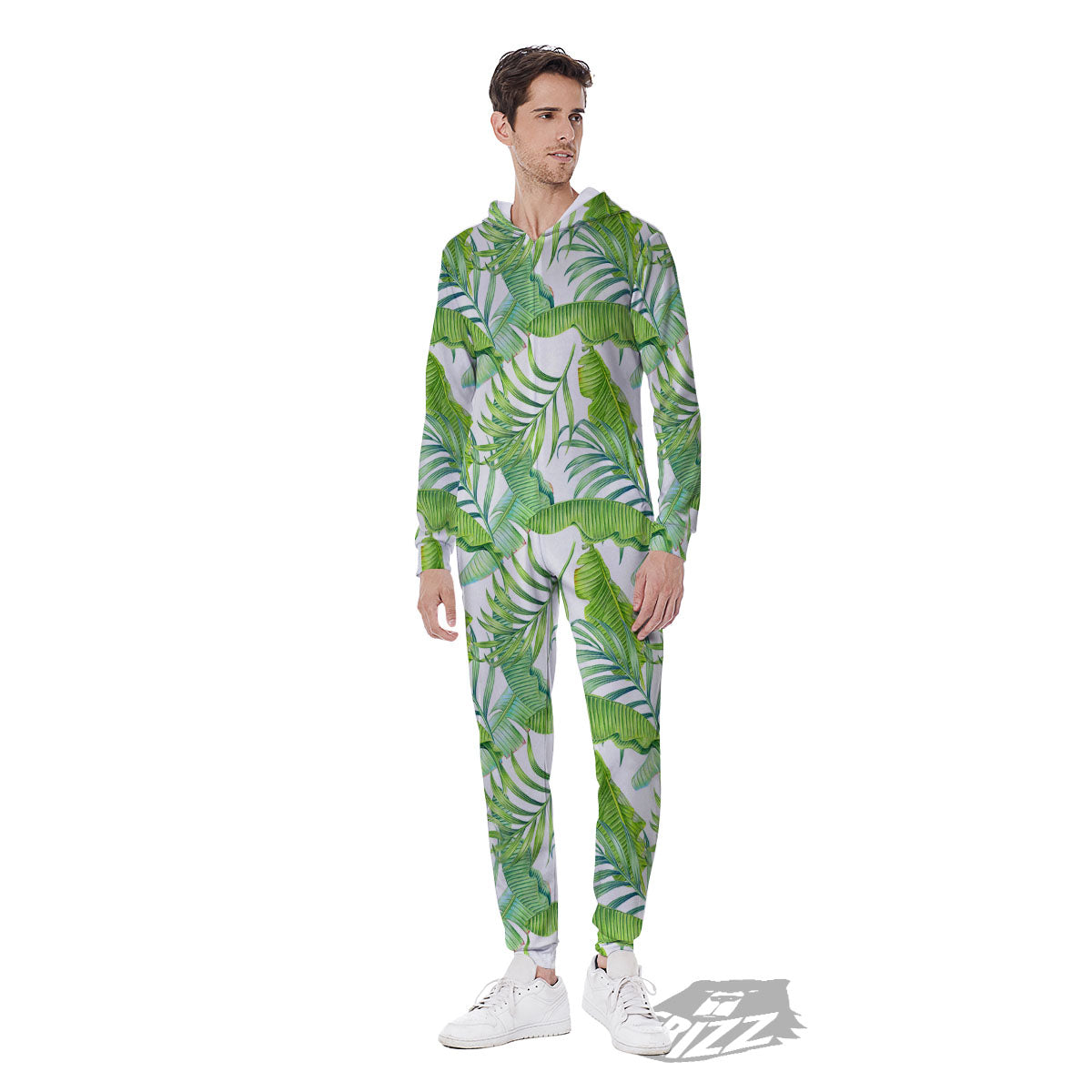 Banana Leave Palm Tree Print Pattern Men's Jumpsuit-grizzshop